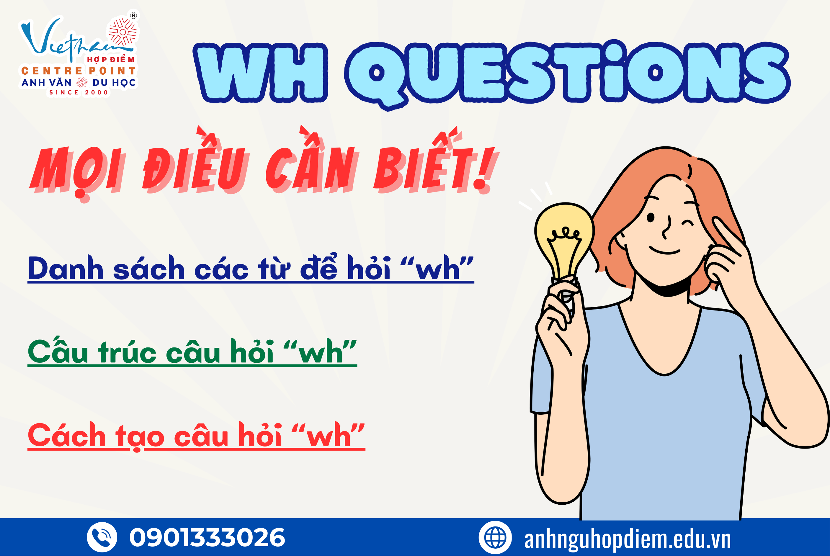 Cấu trúc đặt câu hỏi WH questions