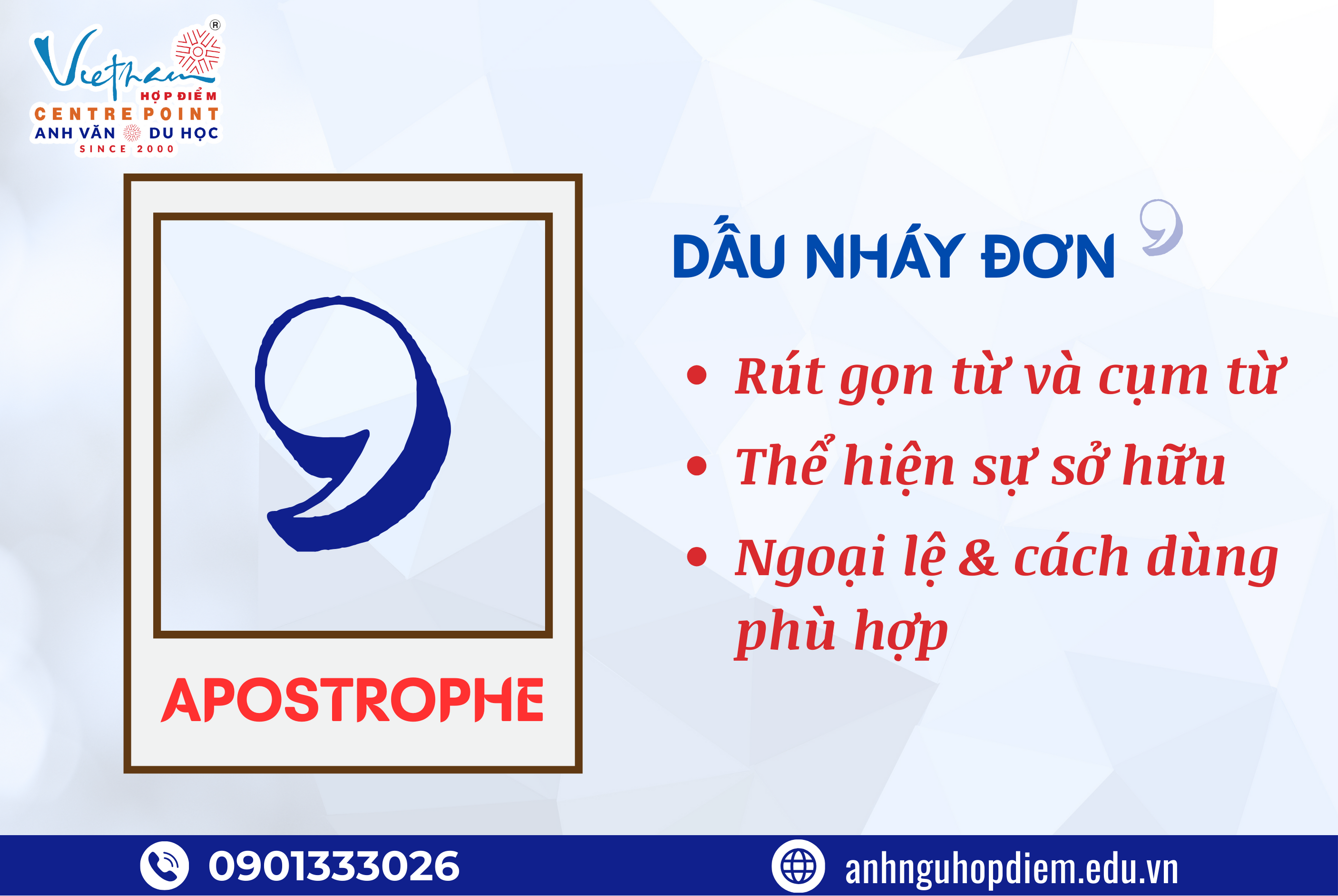 Dấu nháy đơn ( Apostrophe ) trong tiếng Anh